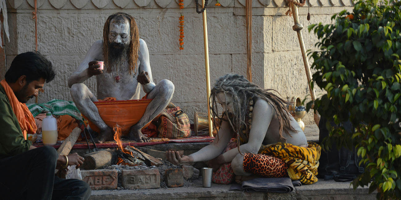 Sadhus at Vanaras having tea on morning